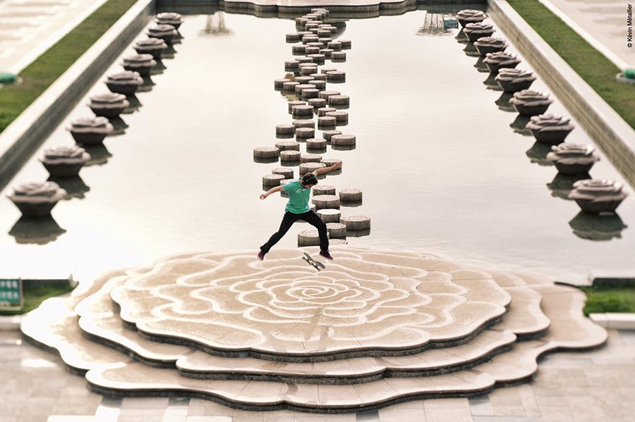 360 flip of Alex Mizurov in a fountain of Ordos China