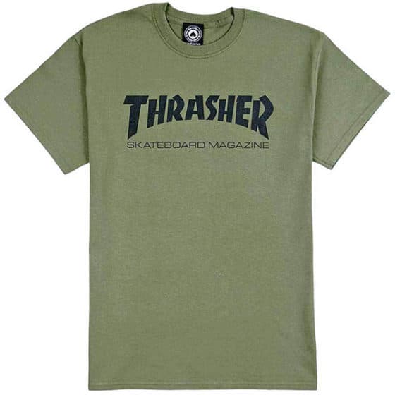 Thrasher logo | T-shirt vert (army green) | Skate.fr