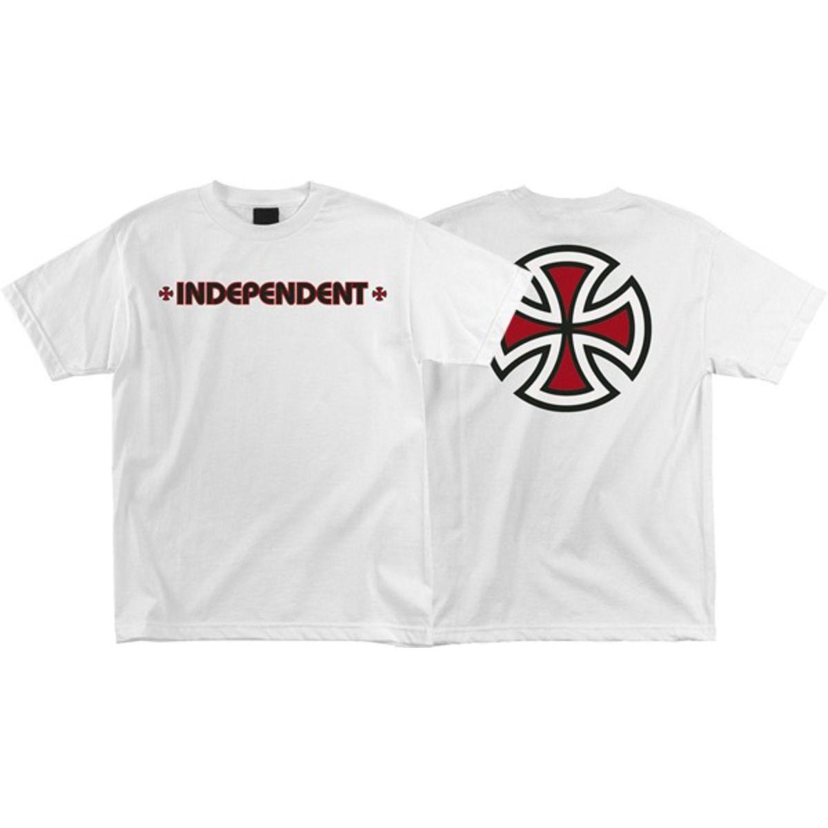 T-shirt Independent "Bar Cross" blanc recto verso