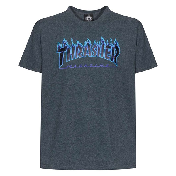 T-shirt Thrasher Flame gris et bleu