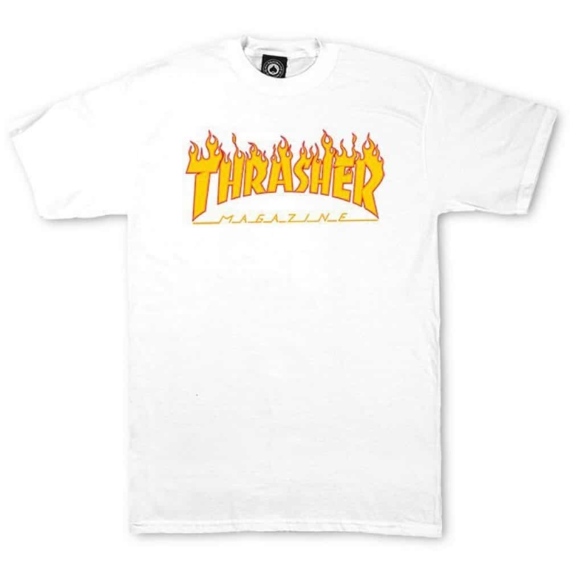 T-shirt Thrasher flame blanc