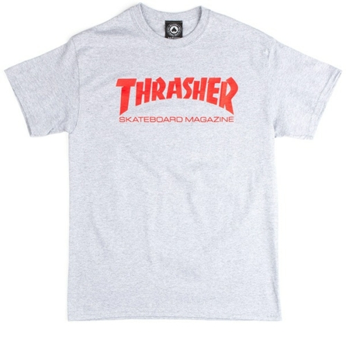 T-shirt Thrasher gris logo rouge