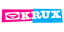 logo krux trucks bleu et rose