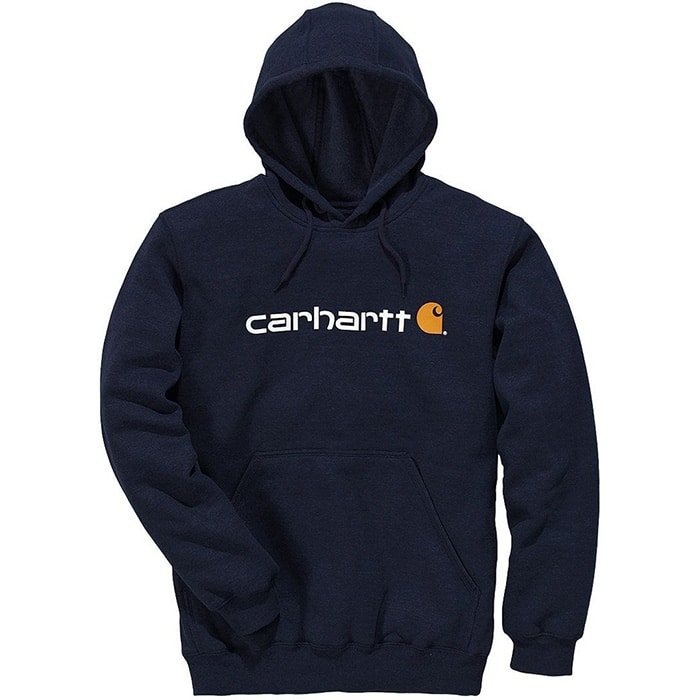 Carhartt Logo Midweight | Sweat à capuche Navy | Skate.fr ℠