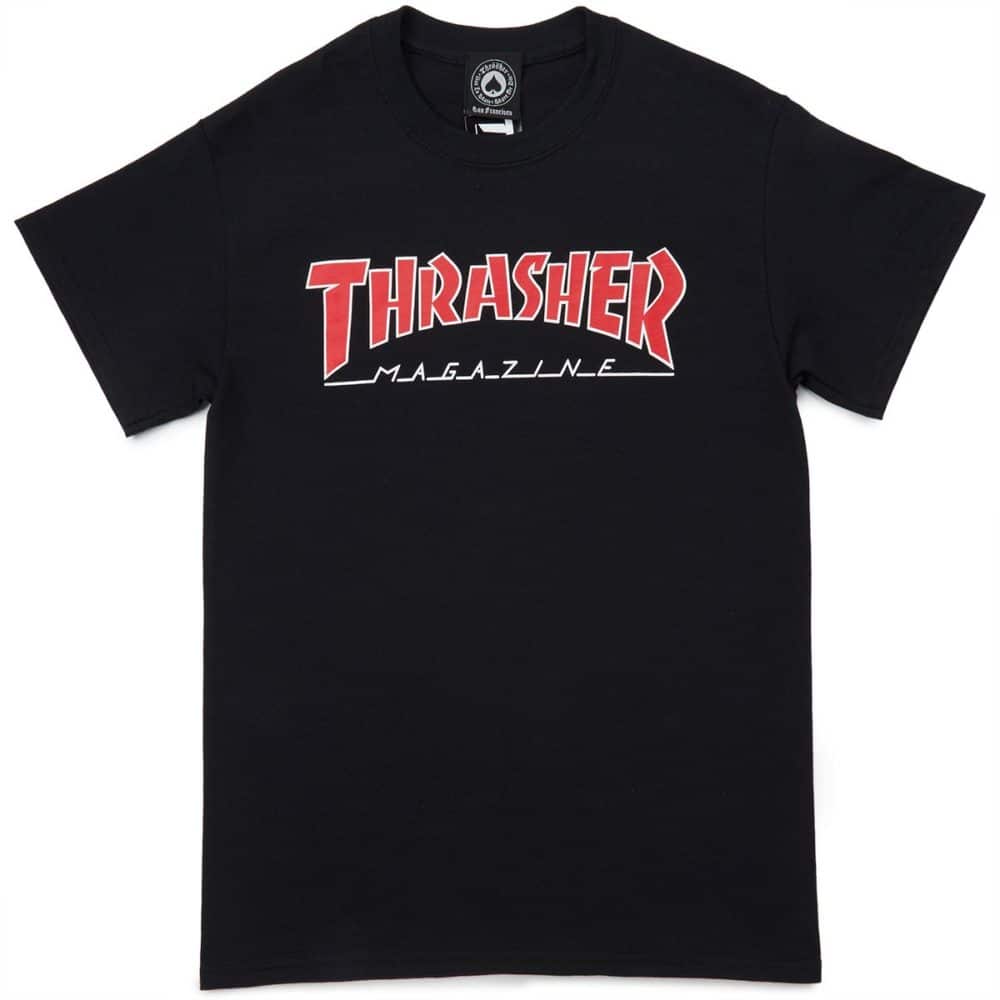 Thrasher Outlined | T-shirt Noir | Skate.fr