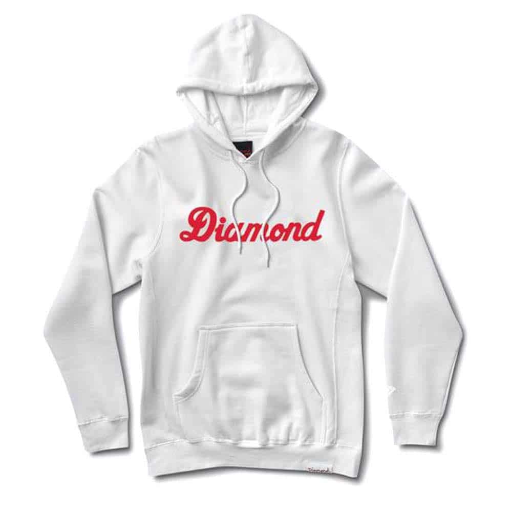 Sweatshirt à capuche Diamond Supply Co. Script Hoodie blanc
