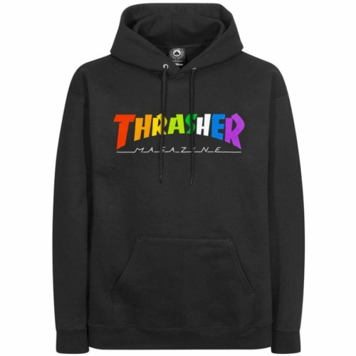 Sweat à capuche Thrasher Rainbow logo Hoodie noir