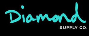 Diamond Supply Co Logo Bleu turquoise fond noir