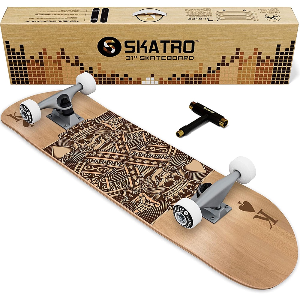Skateboard complet Débutant Skatro Pocket Kings Wood