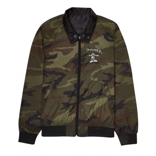 Veste reversible Thrasher Gonz Reversible Coach Jacket Noir-Camouflage