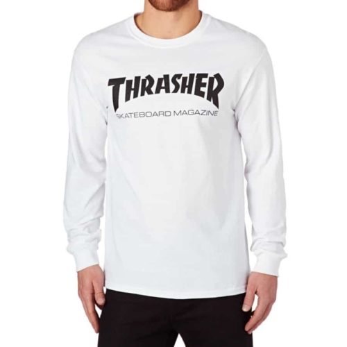 T-shirt Thrasher à manches longues blanc 