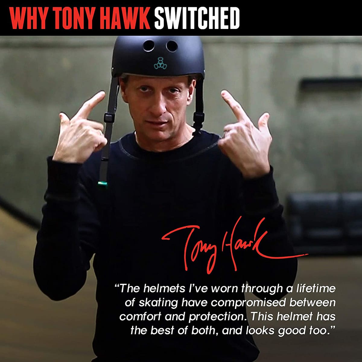 TONY HAWK Casque de Skateboard adulte Triple 8 New York 3602 Rubber Black