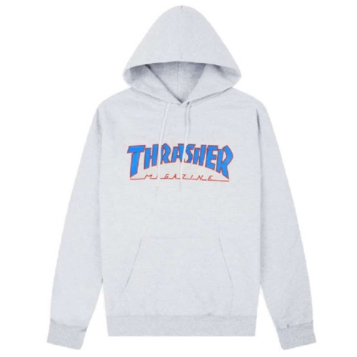 Sweat à capuche Thrasher Outlined Ash Gray
