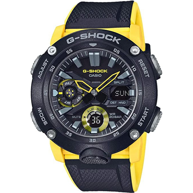 Montre Casio G-SHOCK GA-2000-1A9ER noire et jaune Analogique