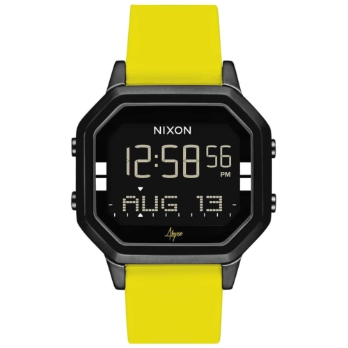 Montre Nixon Siren SS A1211-2972-00 Black Yellow Abyss digitale avec Bracelet en Silicone