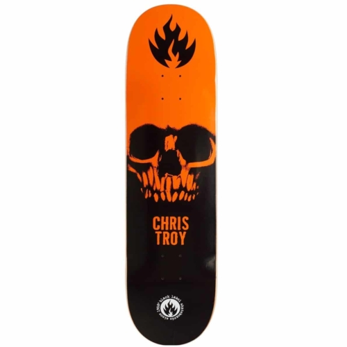 Planche de Skate Black Label Troy Skull Black Orange White deck 8.5″