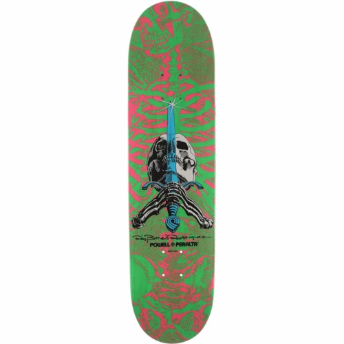 Planche de skateboard Powell Peralta Skull & Sword Pink Green deck 8.0″