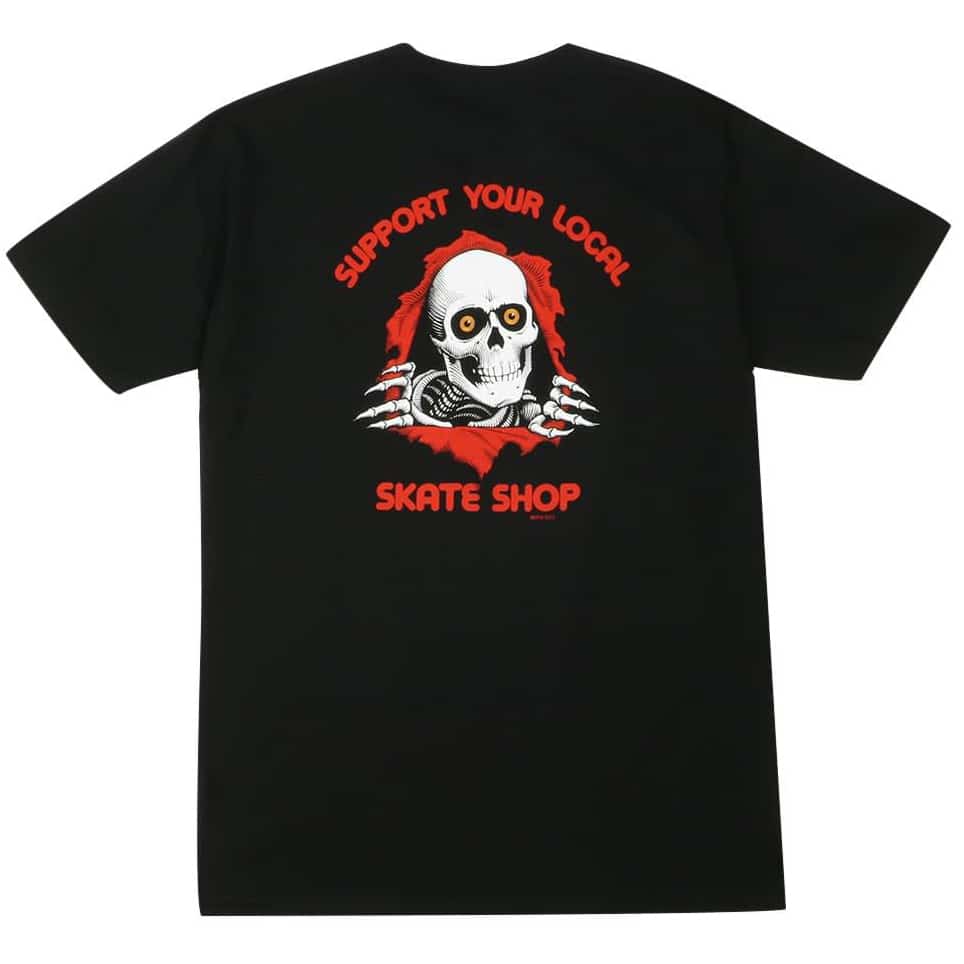 T-shirt Powell Peralta Support Your Local Skate Shop noir back