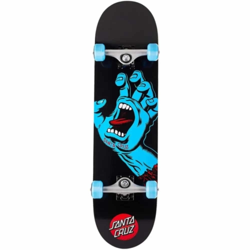 Skateboard complet Santa Cruz Screaming Hand (main bleue) noir 8.0″