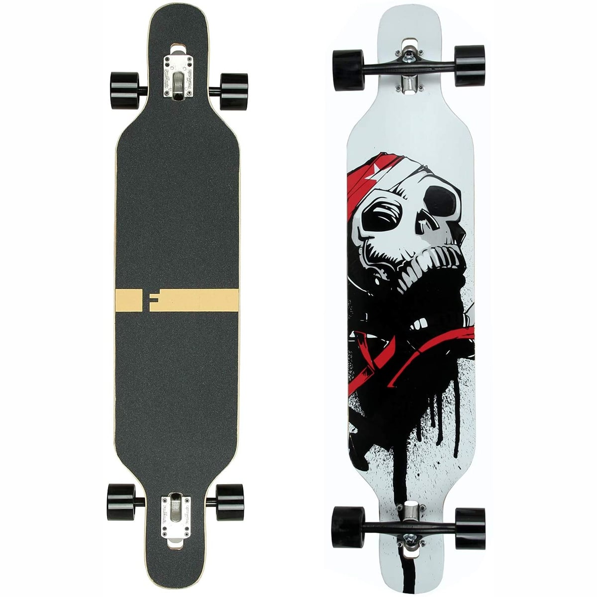FunTomia Drop Through Skull White longboard | Skate.fr
