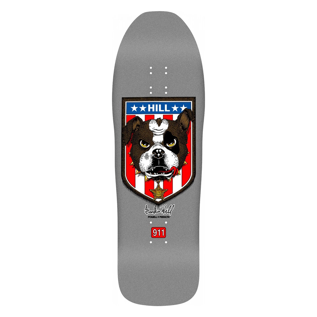 Planche de skateboard Powell Peralta Reissue Hill Bulldog Silver deck old school
