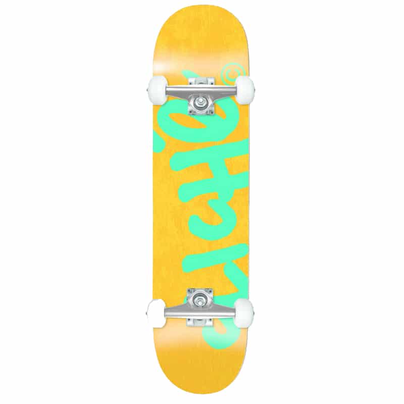 Skateboard complet Cliché Handwritten Orange Teal deck 8.25″