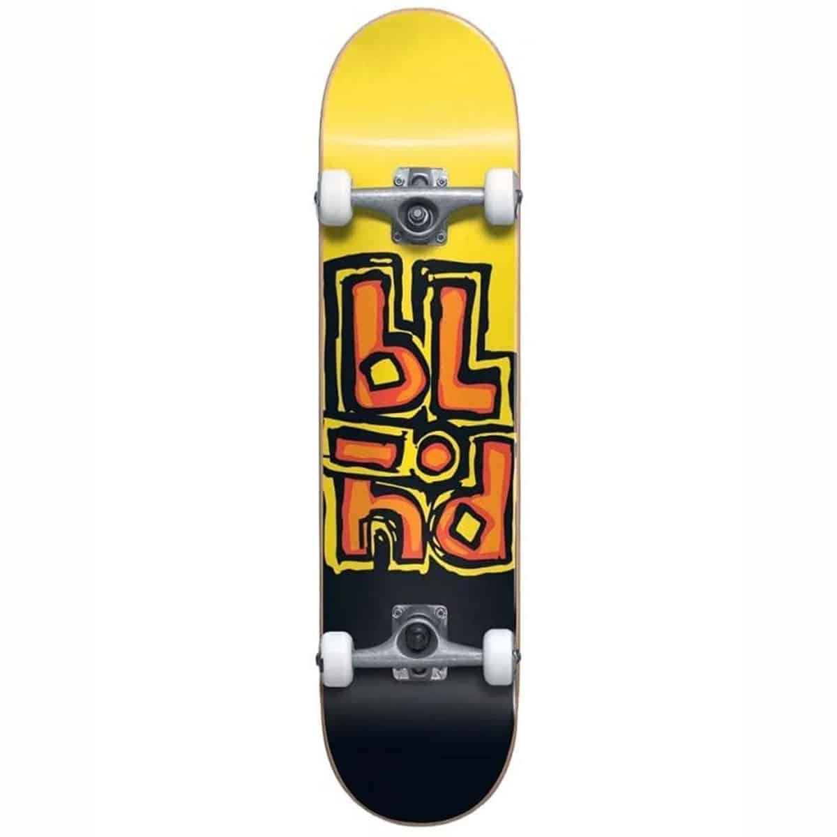 blind og stacked soft black yellow skateboard complet 8 125