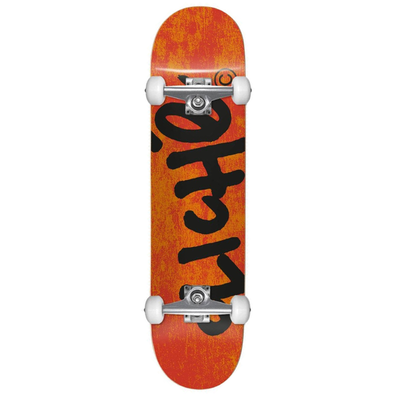 cliche handwritten orange black skateboard complet 7 375