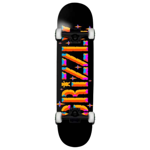grizzly beveled black skateboard complet 8 0