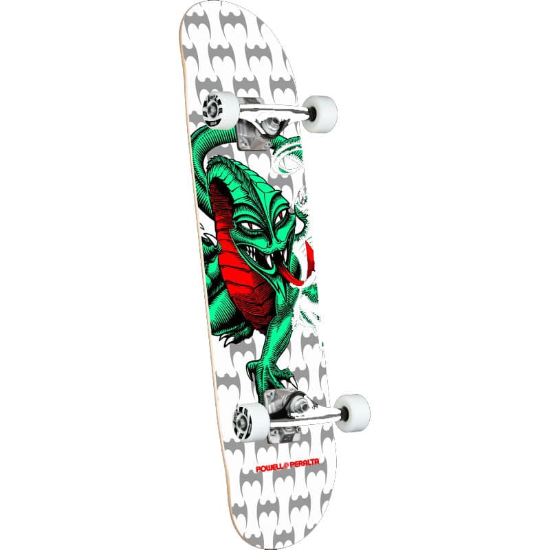 powell peralta cab dragon white skateboard complet 7 5