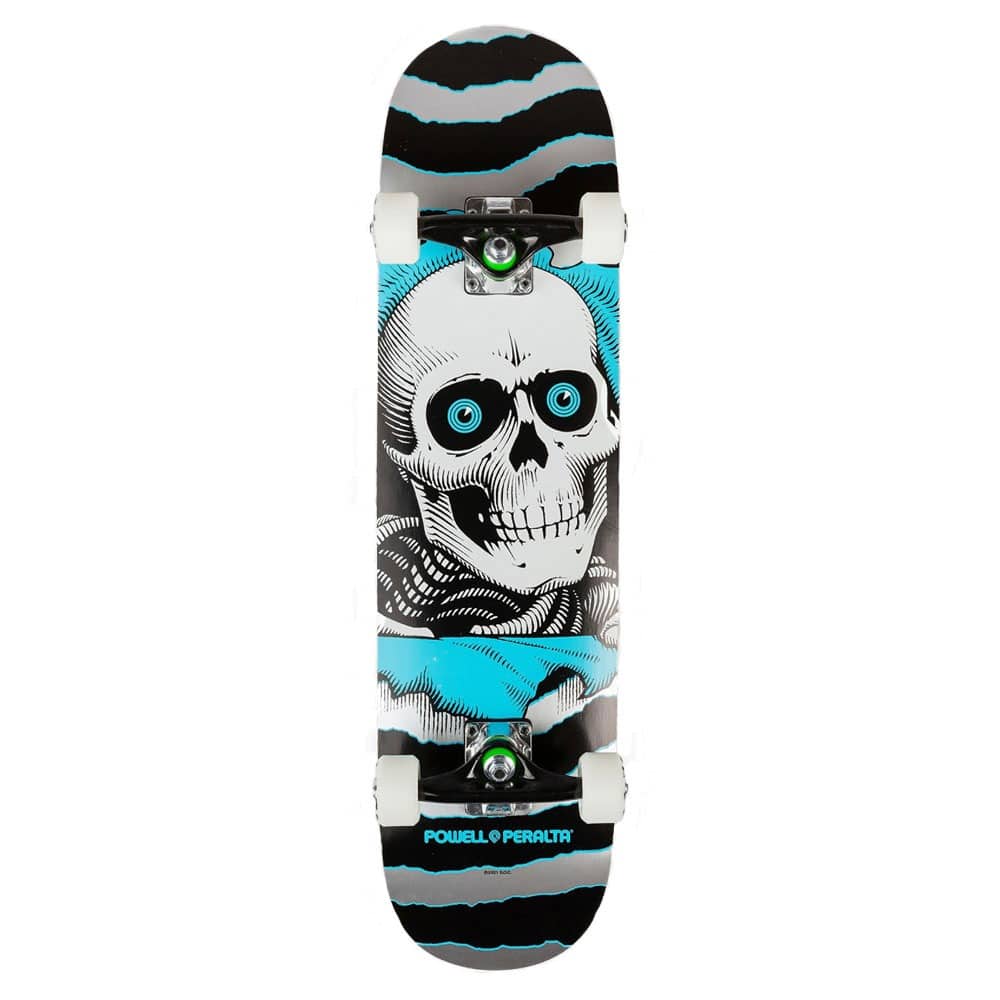 powell peralta ripper silver blue skateboard complet 7 75