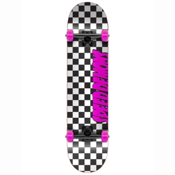 speed demons checkers black pink skateboard complet 7 75