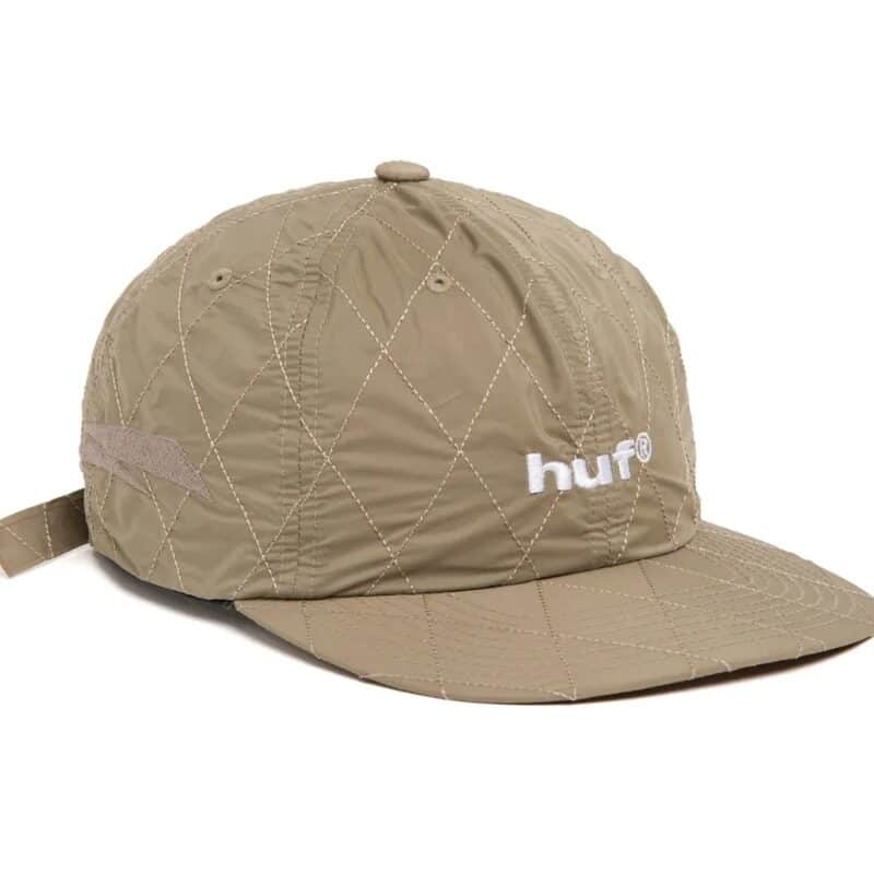 Huf Cap Lightining Quilted 6 Panel Hat Tan