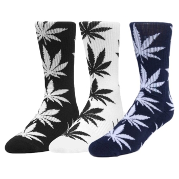Huf Socks Essentials Plantlife 3 Pk Black White Navy