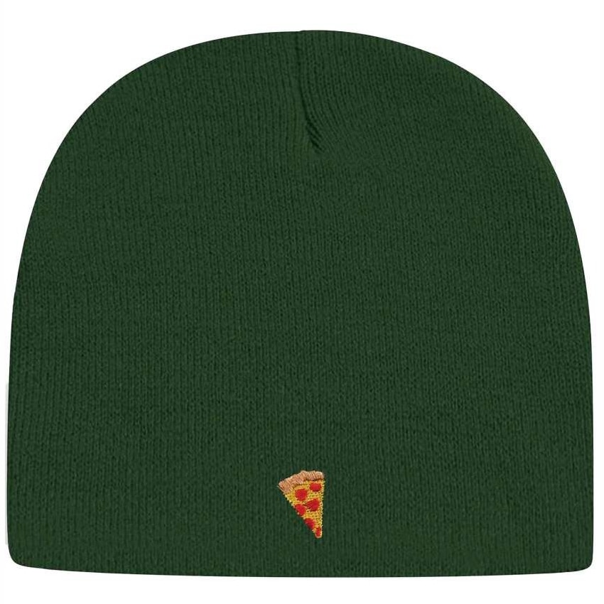 Pizza Beanie Emoji Skull Cap Green
