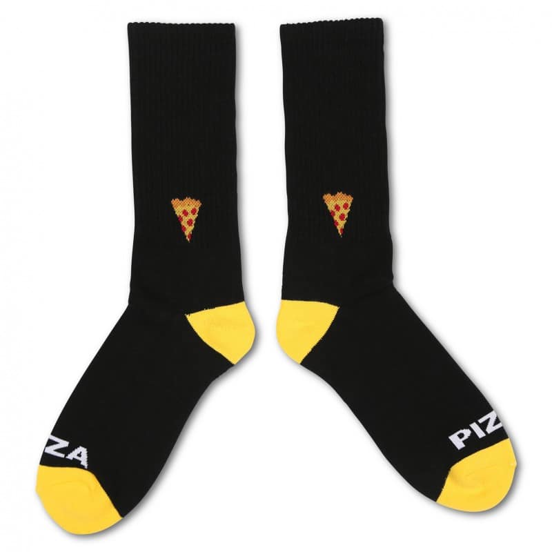 Pizza Socks Emoji Black Yellow