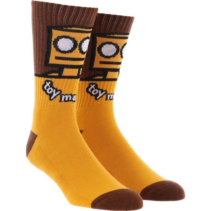 Toy Machine Socks Robot Mustard