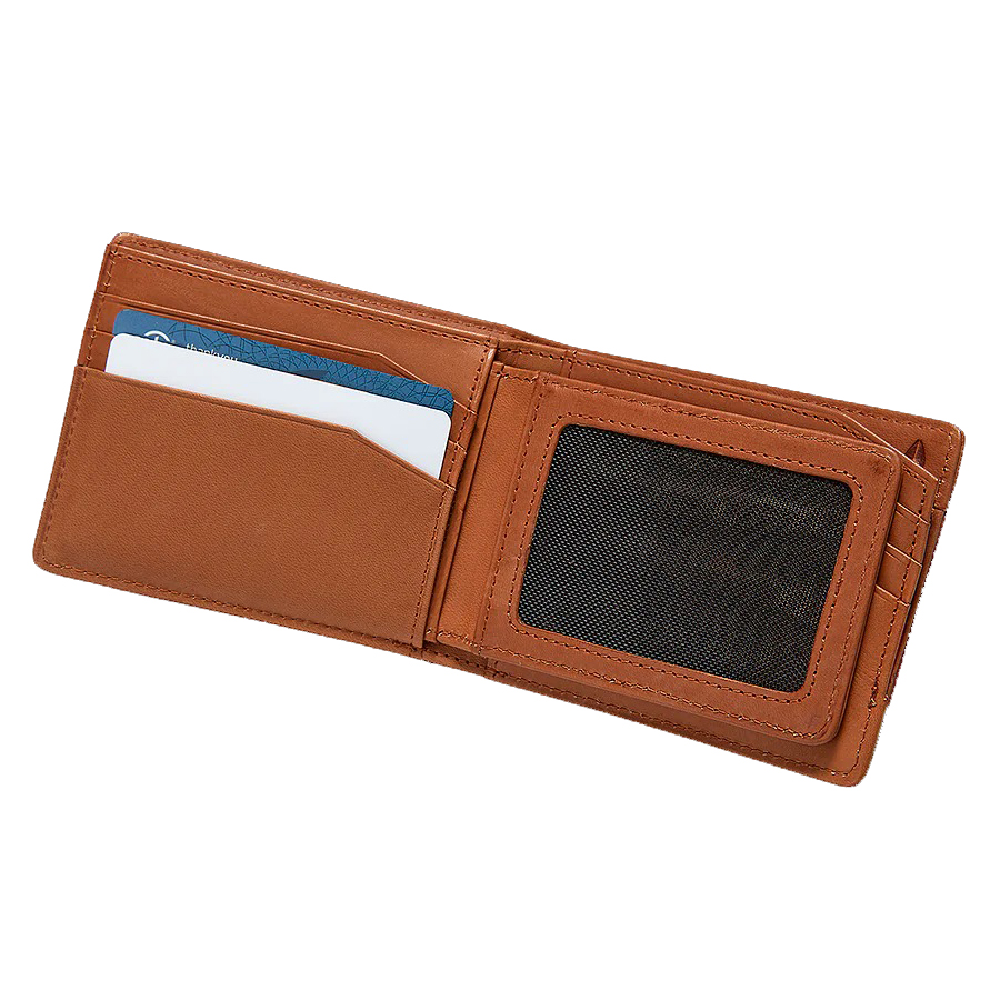 nixon pass vegan leather wallet saddle portefeuille marron clair interieur