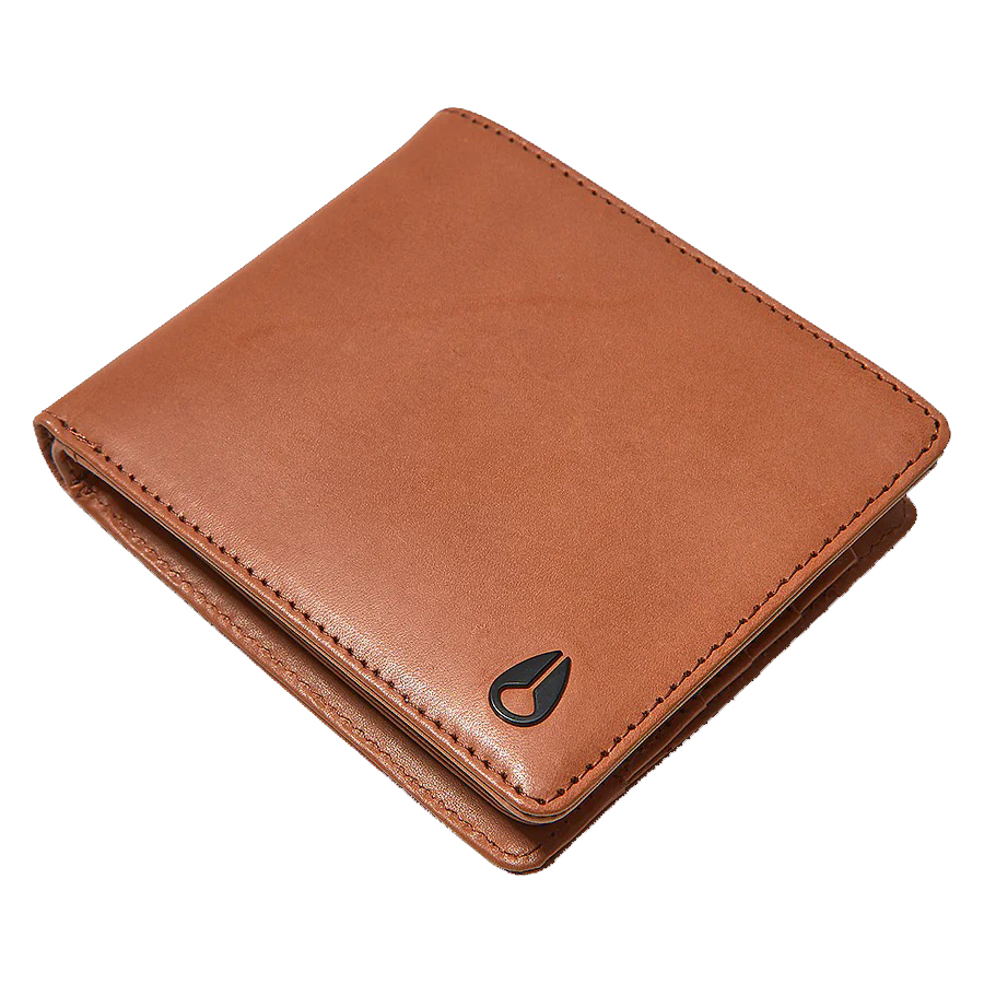 nixon pass vegan leather wallet saddle portefeuille marron clair