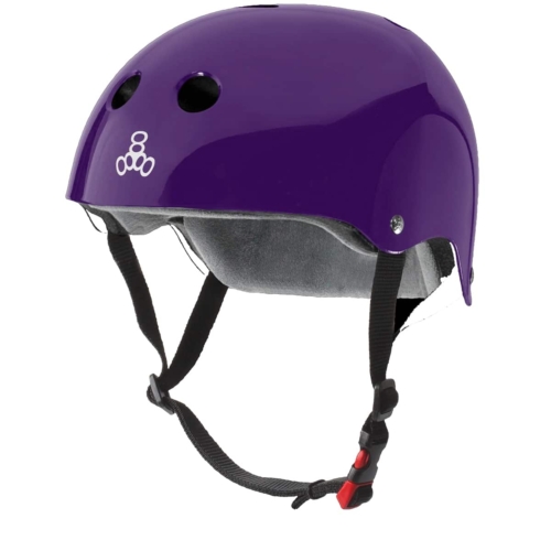 triple 8 helmet purple glossy