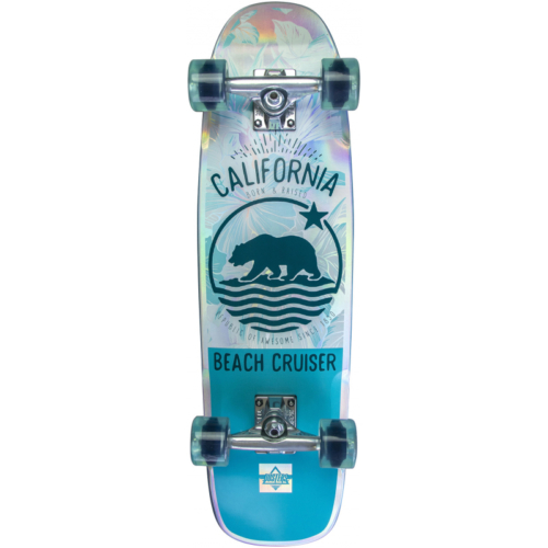 Dusters Beach Prism Teal Holographic Skateboard Cruiser complet 29 0