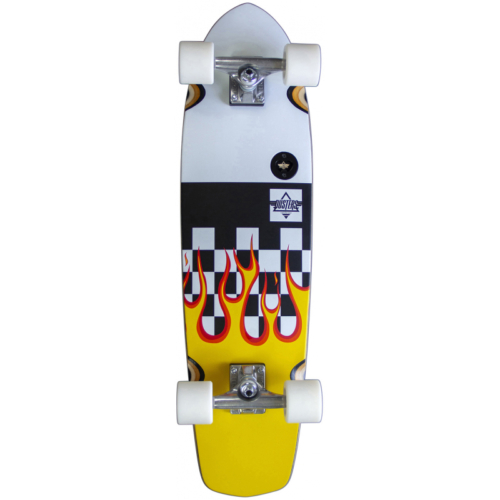 Dusters Flames Yellow White Skateboard Cruiser complet 31 0
