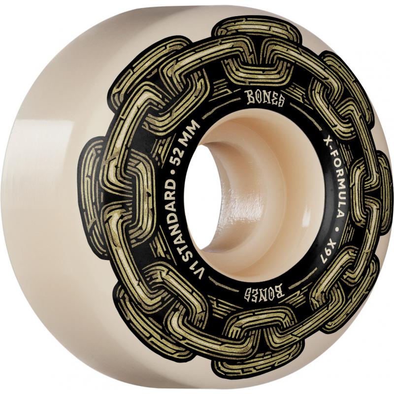 Bones X F V1 Gold Chain 52mm Roues de skateboard 97a