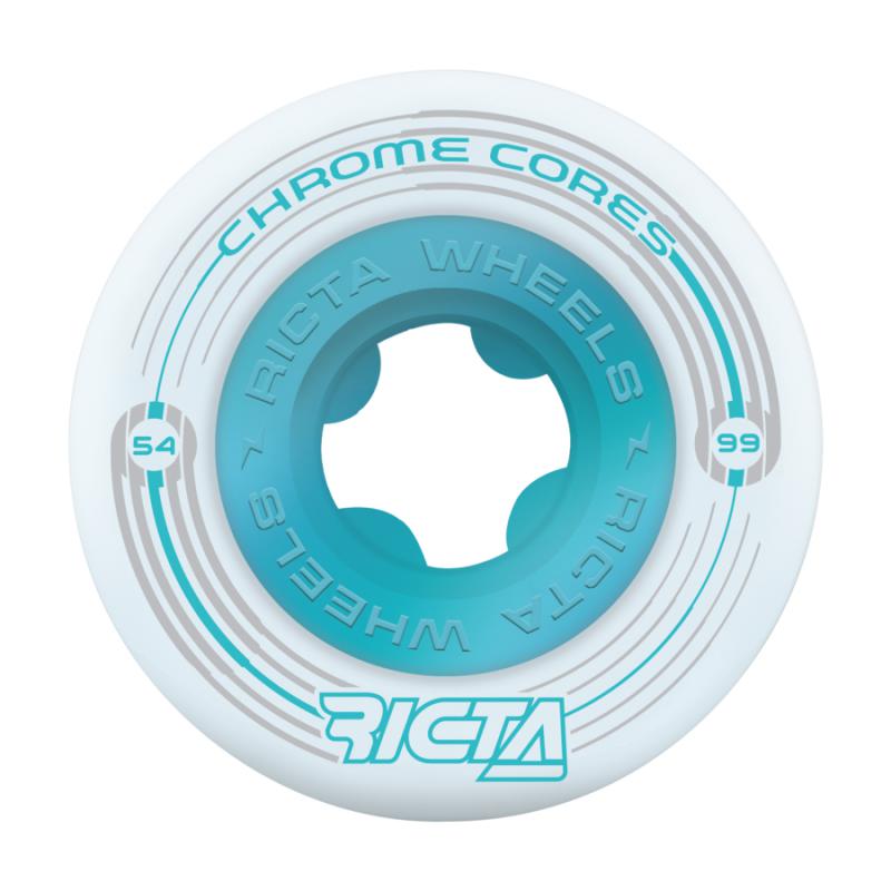 Ricta Chrome Core White 54mm Roues de skateboard 99a