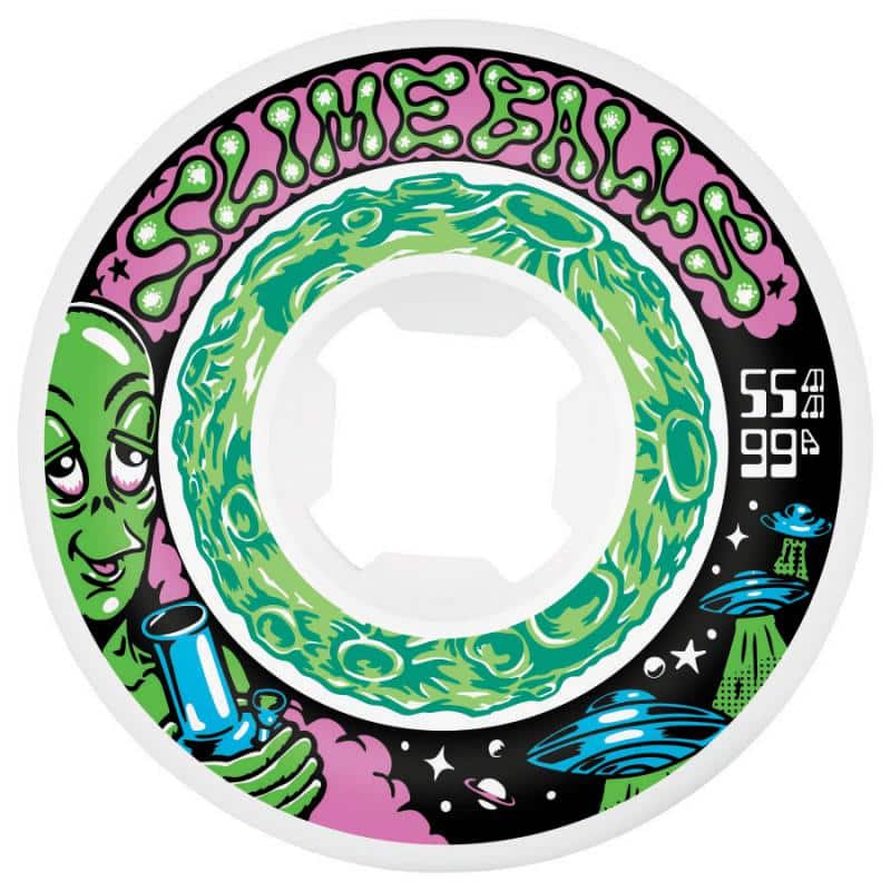Slime Balls Saucers White 55mm Roues de skateboard 99a