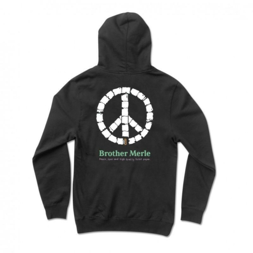 Brother Merle Hood Peace And Tp Black Sweat a capuche Noir vue2