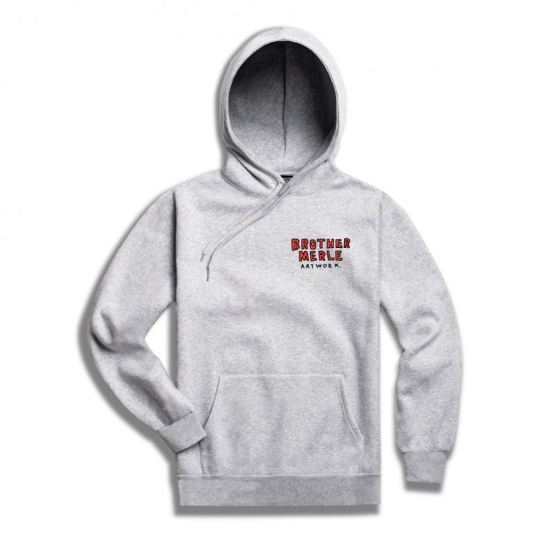 Brother Merle Randy Hood Heather Grey Sweat a capuche Gris vue2