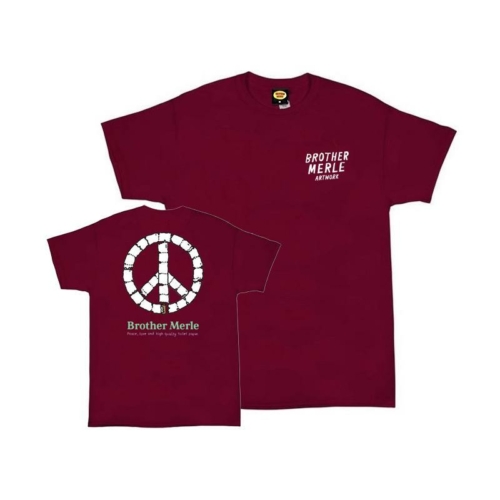 Brother Merle Ss Crew Peace And Tp Cardinal T shirt Rouge