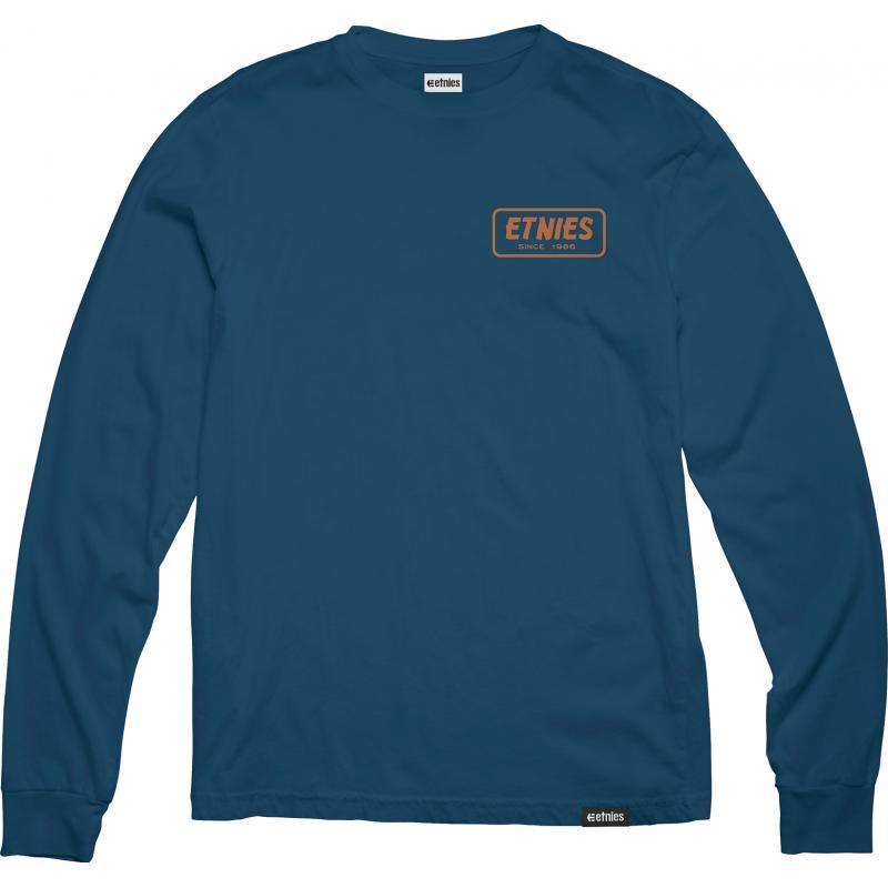 Etnies Quality Control Ls Tee Navy Orange T shirt a manches longues Bleu