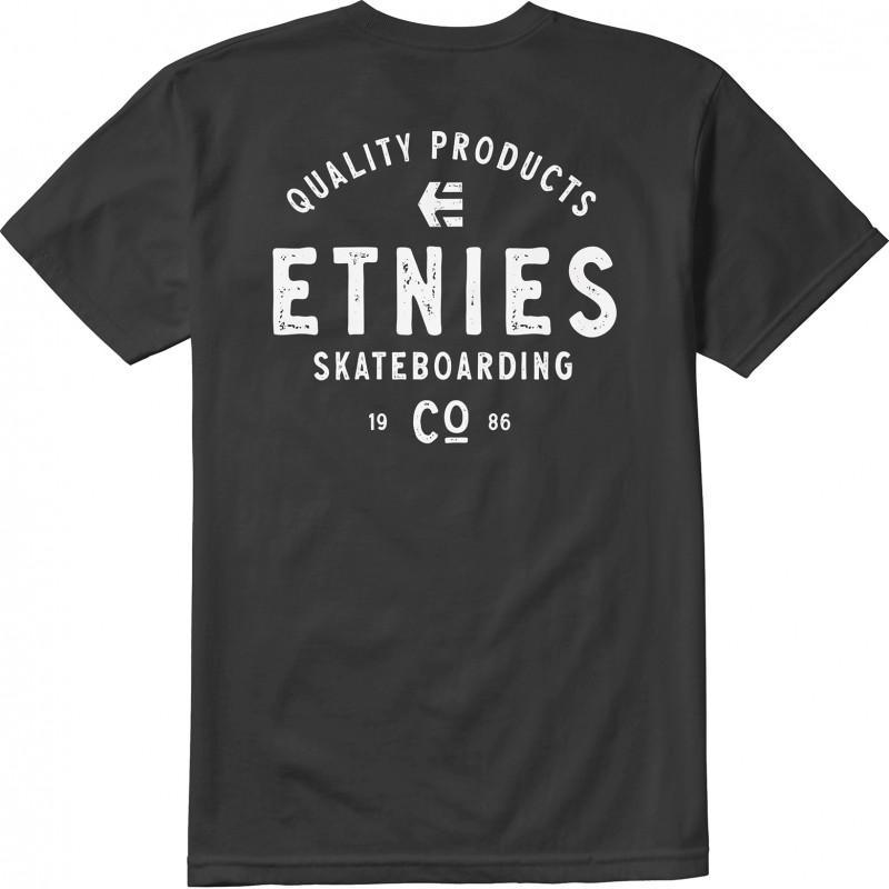 Etnies Skate Co Ss Tee Black White T shirt Noir vue2